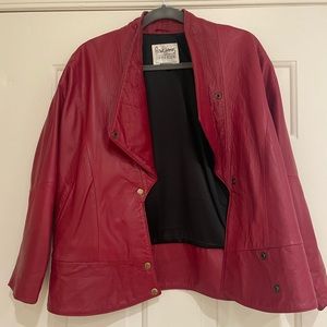 Peter James Leather Jacket Red Soft Genuine San Francisco Made in US Size Medium